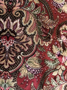 Tessuto di design vintage floreale francese rotolo Acanthus FleurDeLis 3,75 iarde LOTTO RARO - Foto 1 di 6