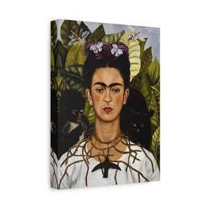 Collana Spina Autoritratto Frida Kahlo Colibrì Stampa Tela Famosa Messicana - Foto 1 di 11