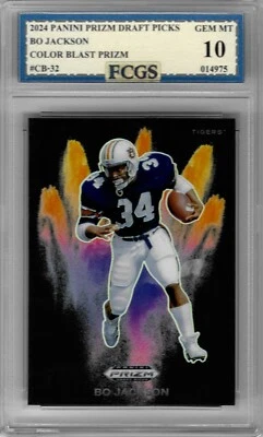 Selecciones de draft Panini Prizm 2024 Bo Jackson Color Blast Prizm #CB-32 FCGS 10 GEMA MT Foto 1 de 2