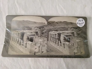 VISTA ESTÉREO POR STEREO-TRAVEL COMPANY 1908 EGIPTO PEQUEÑO TEMPLO EN EDFU ALTO EGIPTO - Imagen 1 de 3