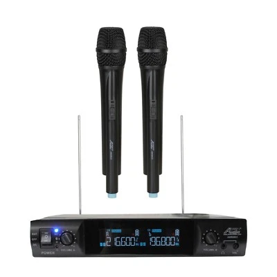 Audio2000'S AWM6951 2-Channel Battery-Powered Handheld Wireless Microphones -N,O - Image 1 of 2