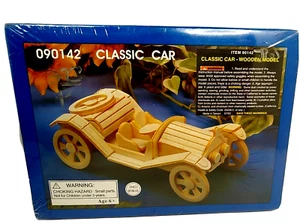 Classic Car Wood Model 090142  New  ages 6 + Glue Required Not Included - Picture 1 of 5