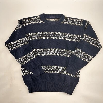 Claybrooke Sweater Mens L Crew Neck Pullover Blue Cream - Image 1 of 4