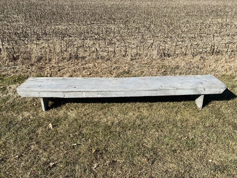Huge Antique Primitive Single Board Top Open Mortise Bench 110” Long!! Cover