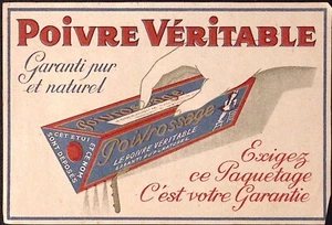 Etiqueta de comida francesa Poivre verdadera vintage PIMIENTA REAL GARANTIZADA 4,5 x 6,75" - Imagen 1 de 2