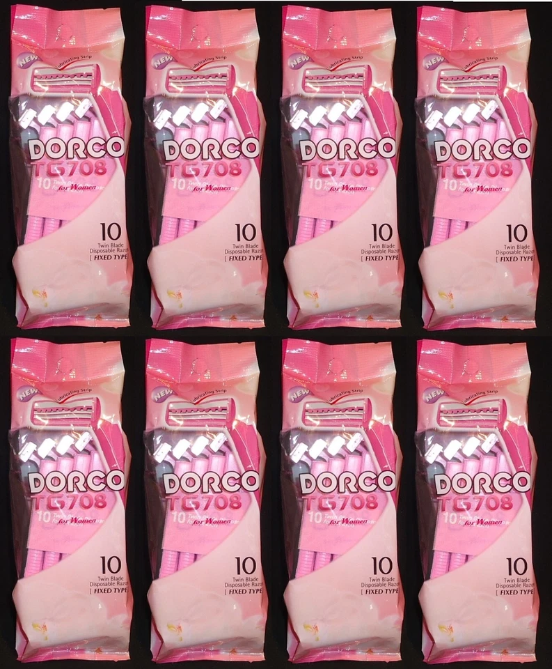 Navaja desechable Dorco TG708 8 unidades fijas de doble hoja para mujer paquete de 10/paquete total 80 Foto 1 de 4