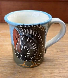 Taza de té de pavo pintada a mano de colección ZRIKE Italia colorido arte de acción de gracias - Imagen 1 de 7