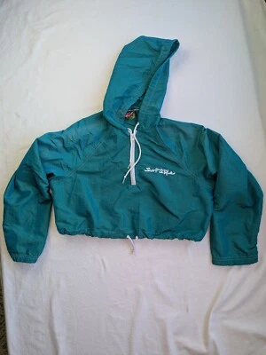 Vintage Women's Surf Style Pullover Hooded Windbreaker Crop Top Small - Image 1 of 4