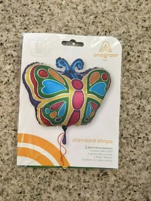 Decoração de balão de papel alumínio formato júnior BORBOLETA BRILHANTE Peace Love - Imagem 1 de 4