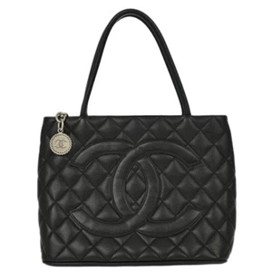Chanel Black Calfskin Medallion Tote Handbag 192838 - Picture 1 of 10