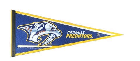Vintage NHL Nashville Predators Full Size 12x30 Felt Blue & Gold Hockey Pennant Cover