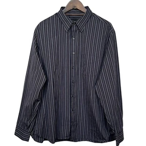 Joseph Jos A. Bank Button Down Shirt Men Size XL Blue Stripe Cotton Pocket - Picture 1 of 12