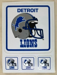 Detroit Lions Vintage Sticker - Helm Team Logo Spellout - NFL Football - Bild 1 von 3
