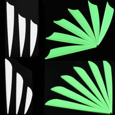 50X Archery Arrow Vanes 1.75" 2" 2.5" 3" 4"Glow in Dark Rubber Feather Shaft DIY - Image 1 of 4