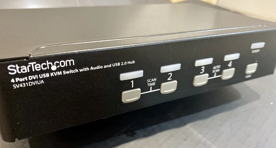 StarTech 4 Port DVI USB KVM Switch with Audio & USB 2.0 Hub - SV431DVIVA - Image 1 of 4