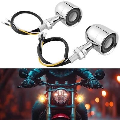 Motorcycle LED Bullet Turn Signal Light Amber For Harley Dyna Wide Super Glide Foto 1 de 4