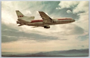 Postcard In Flight with TWA Trans World Airlines L-1011 Jet - Picture 1 of 2