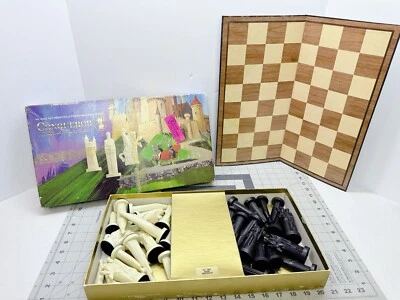 Juego de ajedrez vintage 1980 Pacific Game 4 3/4" King Set Weighted Conqueror Ganine Foto 1 de 4