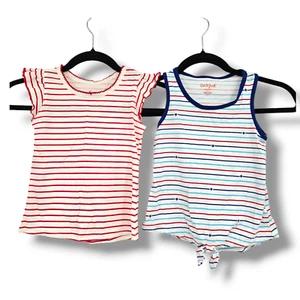 Nannette And Cat & Jack Girls Striped Sleeveless Tank Top Red White Blue Size S - Picture 1 of 8