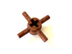LEGO Technic Part: Axle Connector Hub w/ 4 Outward Bars, #48723, Reddish Brown - Picture 1 of 1