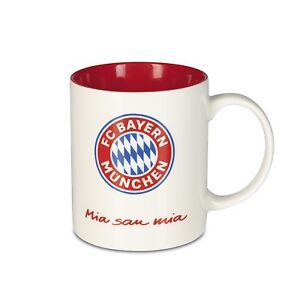 FC BAYERN MÜNCHEN Kaffeebecher Mia san Mia 350ml Weiß Rot FCB Tasse Kaffeetasse