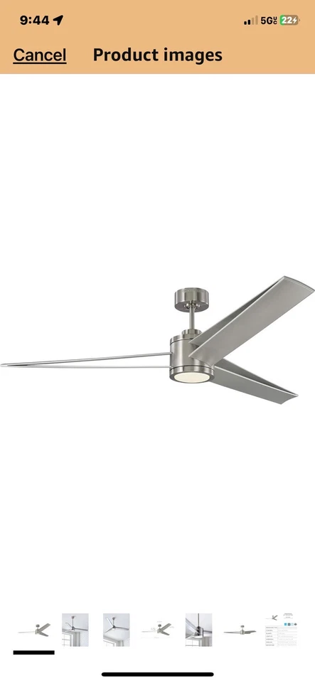Monte Carlo 60” Ceiling Fan LED light With Remote Control Indoor or Outdoor - Image 1 of 4