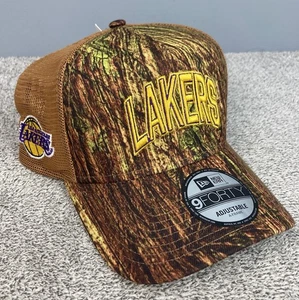 New Era LA Los Angeles Lakers 9Forty A-Frame Hat Brown Camo Snapback Trucker - Bild 1 von 9