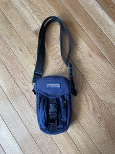 Vintage 90s Jansport Camera Padded Bag Case Holder Fanny Pack Navy Blue - Picture 1 of 8