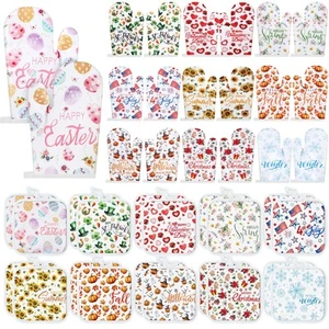 40 Pcs Easter Oven Mitts and Pot Holders Set Spring Baking Mitts Seasonal Hea... - Picture 1 of 7