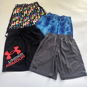 LOT of 4 Under Armour Shorts Youth Medium Back to School 2 ALL OVER PRINT - Picture 1 of 15
