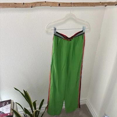 stripped rag & bone silk blend wide leg pants with belt detail and pockets 🍸 - Image 1 of 4