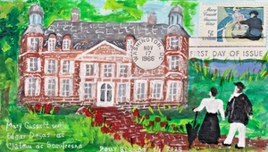 HAND PAINTED FDC 1/1 POLLY BERNDT MARY CASSATT ARTIST 1322 CHATEAU DE BEAUFRESNE - Picture 1 of 1