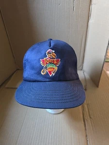 VINTAGE 90s Joe Camel Joes Tackle Shop Fishing Cigarette Snapback Hat Blue READ - Picture 1 of 9