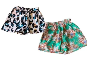 SHEIN Shorts Lot Of 2 Youth Girls Sizes 11 12 Y Multicolor Pockets Elastic EUC - Picture 1 of 24