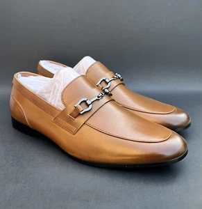 ALDO Men’s Marinho Leather Loafers Brown (Cognac Leather Smooth) 12 US Size - Picture 1 of 15