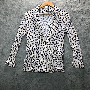 Anna Glover x H&M Top Womens  Long Balloon Sleeve Neck Lightweight White eur 32 - Picture 1 of 8