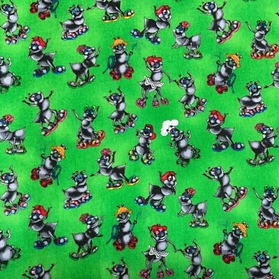 Ткань новинка зеленый хлопок вечеринки муравьев Susan Pisoni печати костюм квилтинг 5 ярдов - Изображение 1 из 4