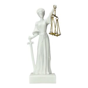 Themis Greek Roman Blind Lady of Justice Law Goddess Statue Sculpture 9.84 in
