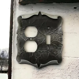 Metal Light Switch Plug Cover Plate Man Cave Garage Steampunk Rustic Unique GUC - Picture 1 of 6