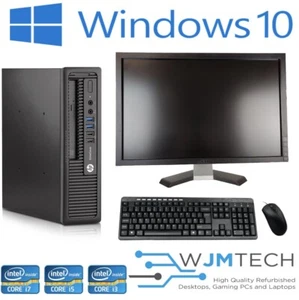 Fast HP Elite Desktop Bundle Set Widescreen USFF 8GB Win 10 PC Computer Cheap - Picture 1 of 3