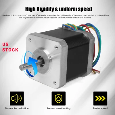 【US】Nema17 Stepper Motor 1.8A 1.8degree 78oz-in 2-Phase High Torque  for CNC - Image 1 of 3