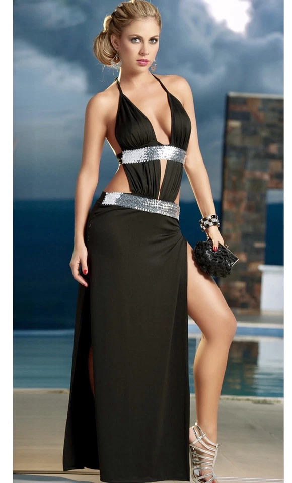 Sexy Ropa de club nocturno Vestido Largo Exótico Bailarina Stripper Foto 1 de 2