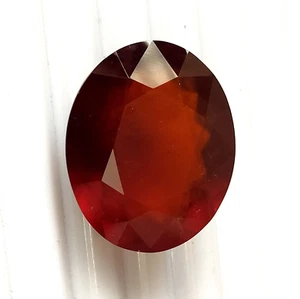 AAA+ Natural Faceted Red Hessonite Garnet 47.10 Carat 26X21 MM Oval Cut Gemstone - Picture 1 of 5
