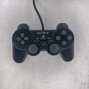 CONTROLLER PLAYSTATION 2 PAD ORIGINALE SONY PS2 JOYSTICK COLORE NERO X SLIM FAT - Foto 1 di 3