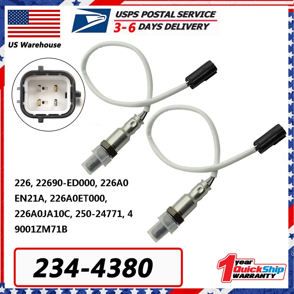 Sensor de oxígeno O2 aguas abajo 234-4380 22690-EN200 2 piezas para Nissan 370Z 2009-2013 Foto 1 de 4