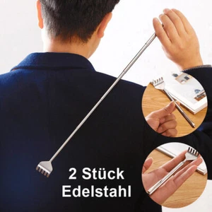 2 Stück Rückenkratzer hochwertiger Edelstahl Teleskop ausziehbar von 15 - 50 cm - Bild 1 von 7