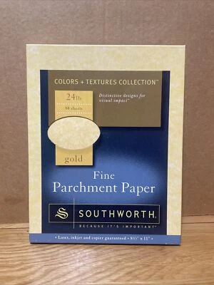 Southworth Gold Parchment Paper 24 lb 8 1/2 x 11 Laser and Ink Jet Printer 80 Sh - Image 1 of 4