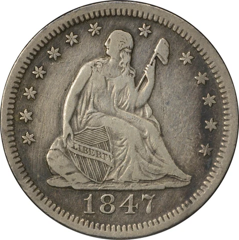 1847-O Liberty Seated Quarter Choice VF Uncertified #145 Cover