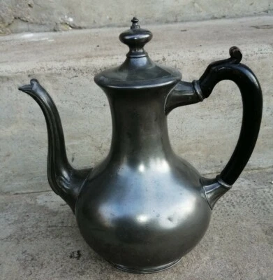 VIT Théière verseuse cafetière ancienne en étain anglaise TRADE Mark 23cm - Photo 1/4