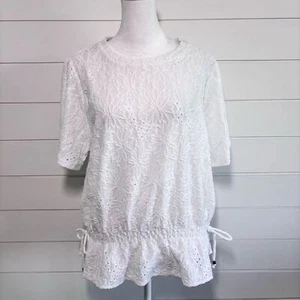 Top Michael Michael Kors Elegante Blanco Encaje Para Mujer Floral Suave Talla L - Imagen 1 de 14